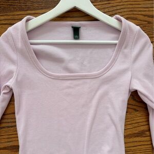 Wild Fable Soft Pink Ribbed Top